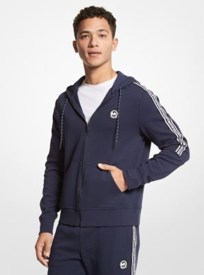 Logo Tape Cotton Blend Zip-up Hoodie | Michael Kors