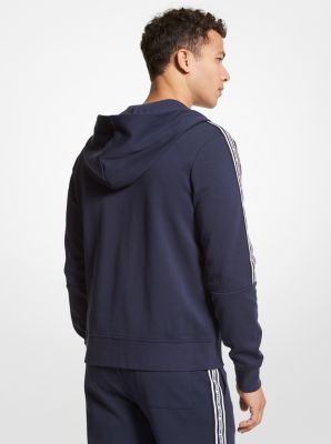 Logo Tape Cotton Blend Zip-Up Hoodie | Michael Kors