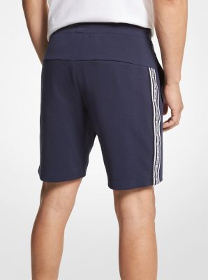 Shorts aus Baumwollmischgewebe mit Logostreifen image number 1