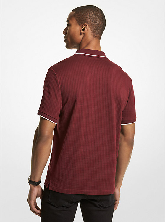Waffle-Knit Cotton Polo Shirt image number 1