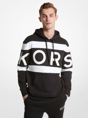 Logo Stripe Cotton Blend Hoodie Michael Kors Canada