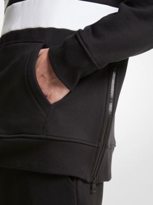 Logo Stripe Cotton Blend Hoodie in BLANCO | Michael Kors