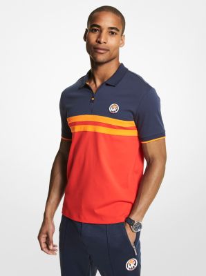 MK X ellesse Striped Cotton Polo Shirt Michael Kors