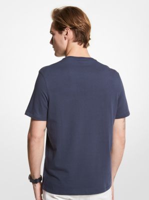 T-shirt en coton &agrave; logo d'inspiration papier journal