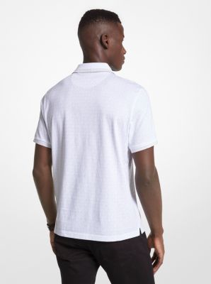 Greenwich Logo Print Cotton Jersey Polo Shirt
