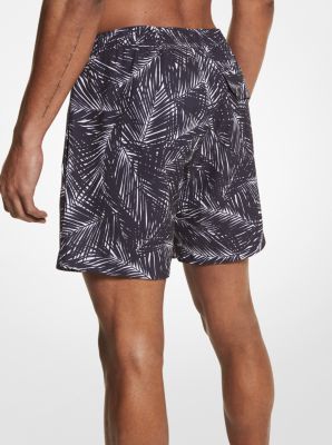 Short de bain à motif palmier