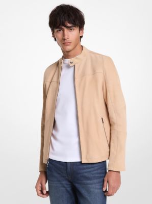 Suede Racer Jacket in DUNE | Michael Kors
