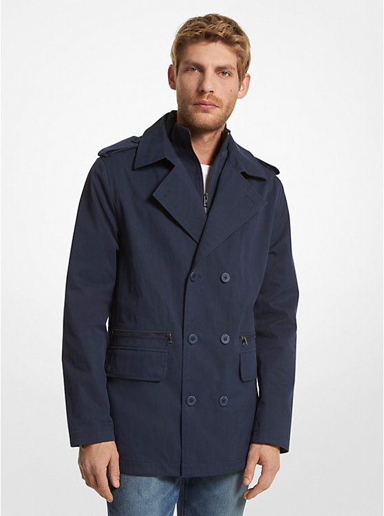 Cotton Blend Twill Peacoat image number 0