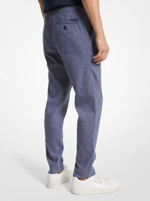 Pintucked Linen And Cotton Blend Pants