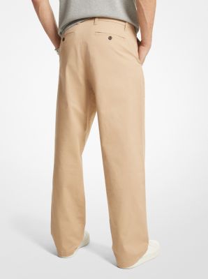 Stretch Cotton Wide-Leg Chino Pants image number 1