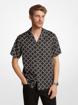 Empire Logo Print Woven Shirt | Michael Kors Canada