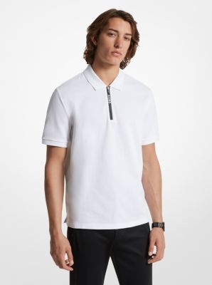 Poloshirt van katoen met halve rits image number 0