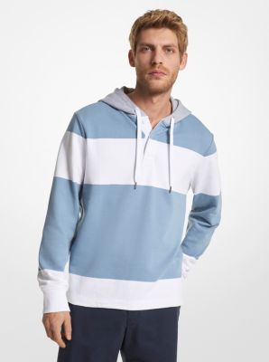 Striped Cotton Blend Terry Rugby Hoodie | Michael Kors