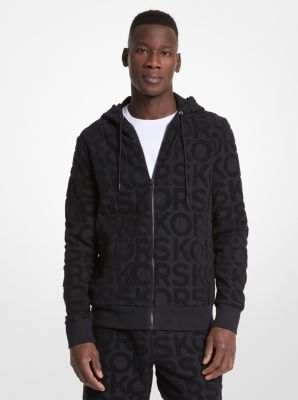 Logo Terry Cotton Blend Zip-Up Hoodie | Michael Kors