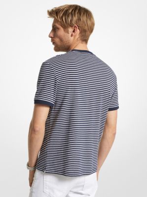 Striped Cotton and Silk Blend T-Shirt image number 1