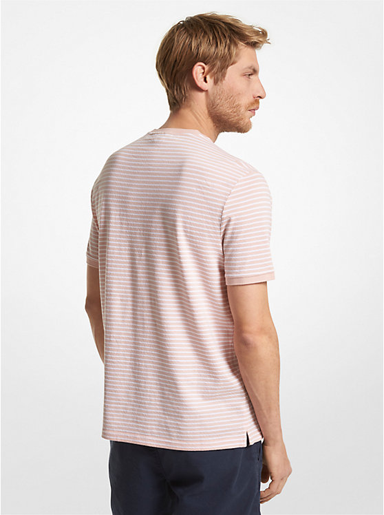 Striped Cotton and Silk Blend T-Shirt image number 1