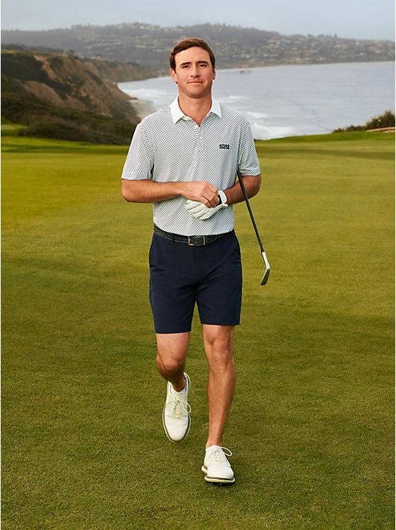 Polo de golf en jersey extensible à imprimé image number 2