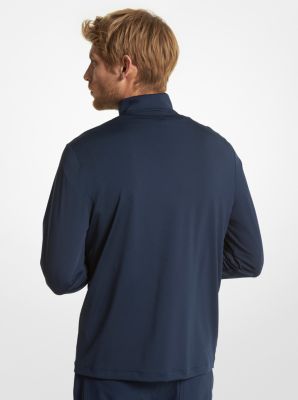 Chandail de golf en tricot extensible à logo et à fermeture éclair un quart image number 1