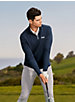 Chandail de golf en tricot extensible à logo et à fermeture éclair un quart image number 2