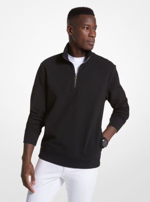 Cotton Blend Half Zip Sweater