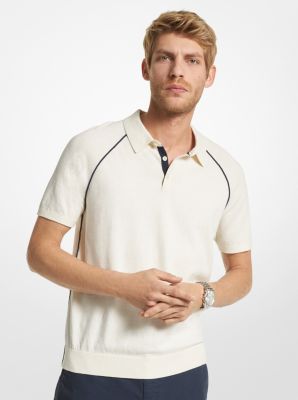 Logo-Jacquard Silk and Cotton-Blend Polo Shirt