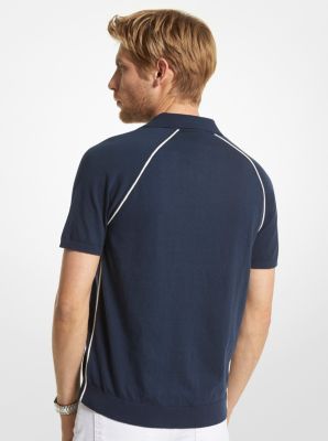 Gestreiftes Poloshirt aus Baumwoll-Seiden-Mischgewebe image number 1
