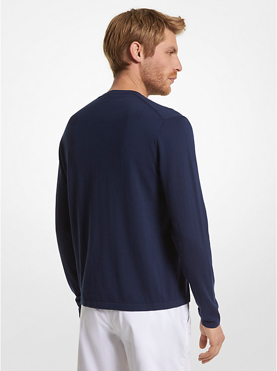 Chandail en jersey de coton à col en V image number 1