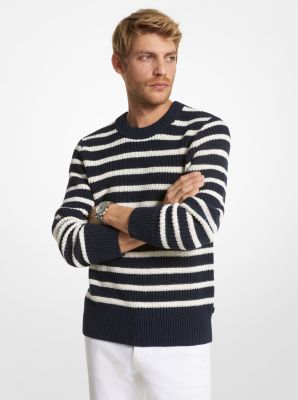 Striped Linen and Cotton Blend Sweater | Michael Kors