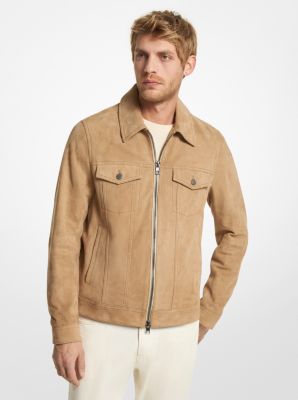 Suede Zip-Up Trucker Jacket | Michael Kors