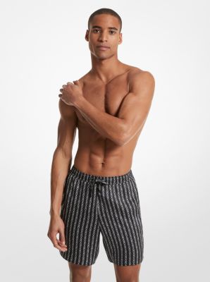 Shorts im Pyjama-Stil aus Satin mit Empire-Logomuster image number 0