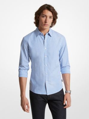 Slim-Fit Stretch Cotton Striped Shirt | Michael Kors