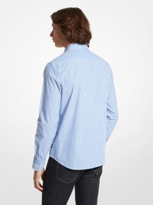 Slim-Fit Stretch Cotton Striped Shirt | Michael Kors