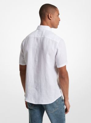 Blazer De Lino Para Hombre, Boda En La Playa, Corte Entallado Informal Color Liso Botonadura Unica Un Boton Blanco 2024 P9594621