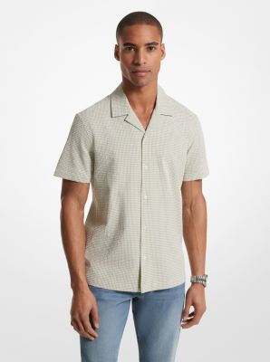 Michael kors men's stretch deals gingham check shirt