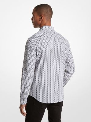 Empire Logo Pinstripe Stretch Organic Cotton Oxford Shirt 