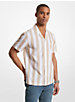 Striped Cotton Blend Camp Shirt image number 0