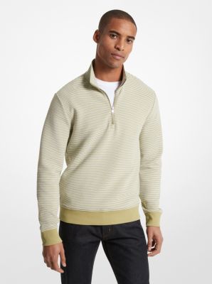 Cotton Blend Half Zip Sweater Michael Kors