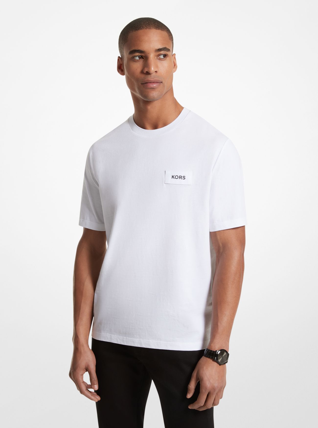MK Cotton Logo Graphic T-Shirt - White - Michael Kors