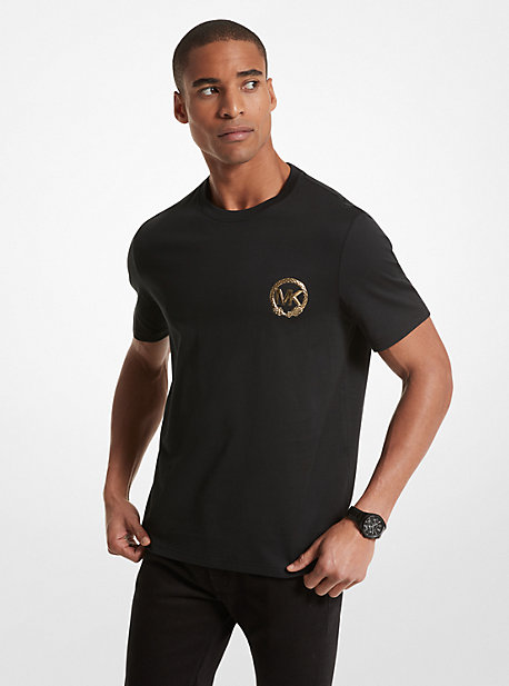 MK New Year Graphic Logo Cotton Jersey T-Shirt - Black - Michael Kors