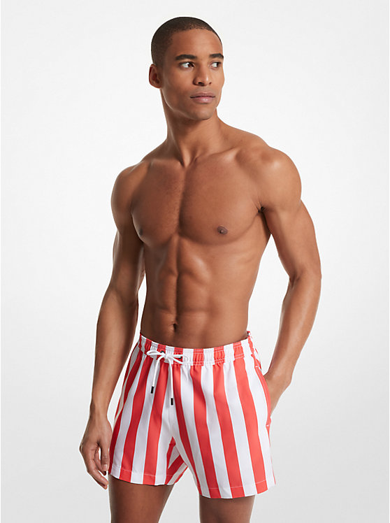 Woven Striped Swim Trunks image number 0