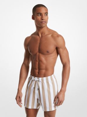 Woven Striped Swim Trunks image number 0