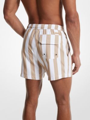 Woven Striped Swim Trunks