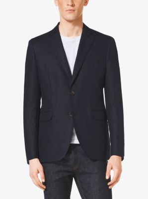 Cotton and Linen Two-Button Blazer | Michael Kors