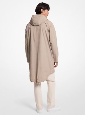 Anorak aus stückgefärbter Baumwoll-Popeline mit Stretch image number 1