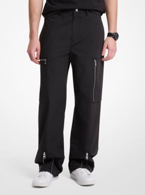 Pantalon cargo en popeline de coton à fermeture éclair