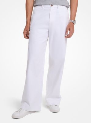 Stretch Cotton Wide-Leg Pants image number 0