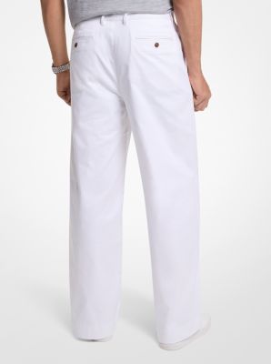 Stretch Cotton Wide-Leg Pants image number 1