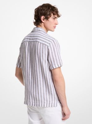 Linen and Cotton Blend Striped Shirt image number 1