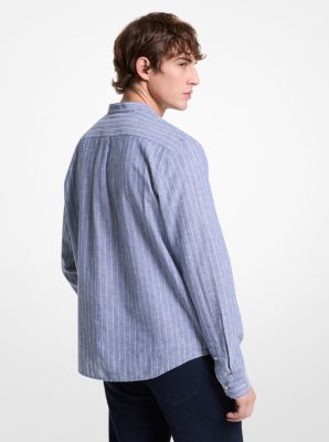 Linen and Cotton Blend Striped Shirt image number 1