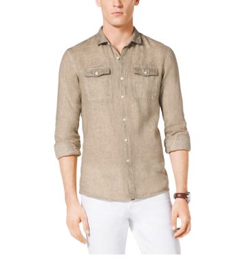 Slim-Fit Two-Pocket Linen Shirt image number 0